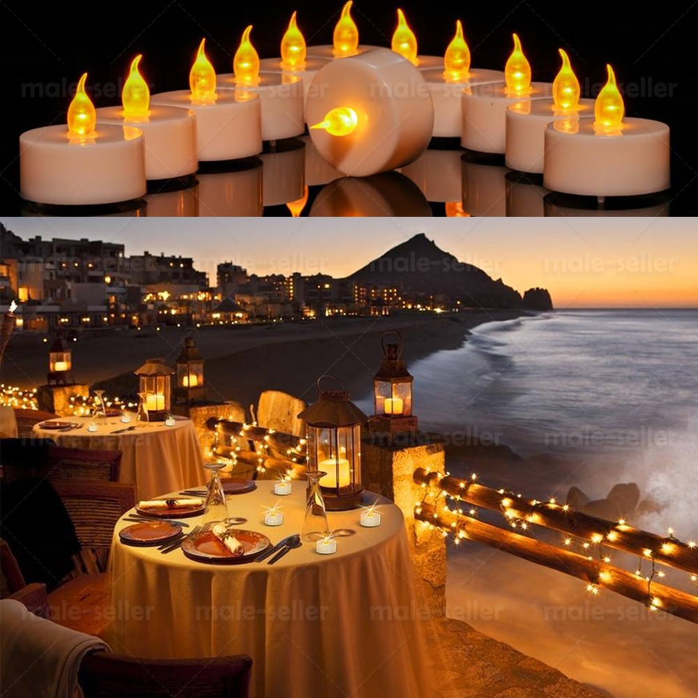 Flameless LED Tea Light Votive Candles w/Batteries – 200 Hours Runtime (24-Pack)