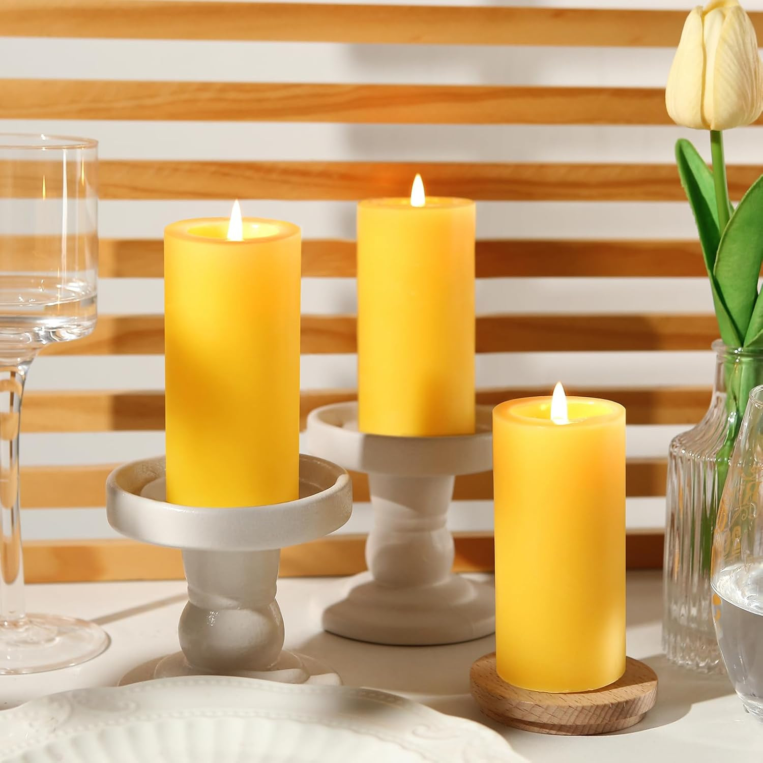 Beeswax Pillar Candles 16 Pack, Non Toxic 560 H Long Burning Candle,2x4in | 100%