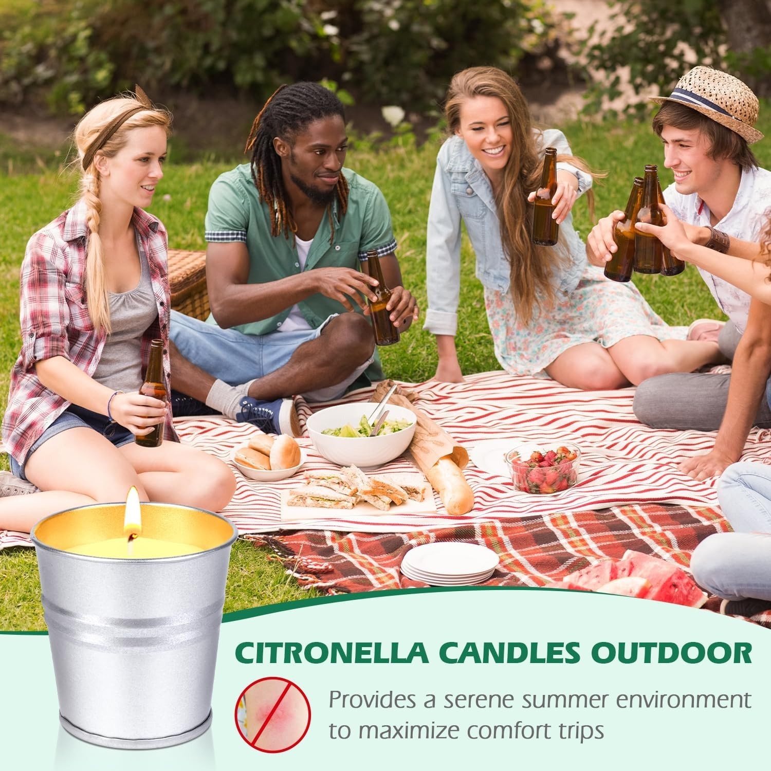 Citronella Candles Outdoor Indoor, 12 Pack Citronella Candles for Patio, Summ…