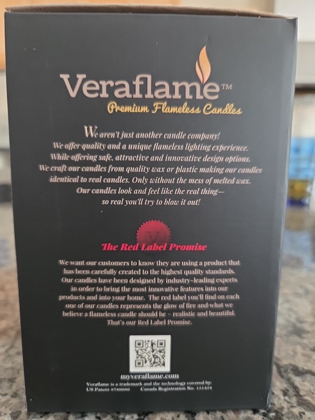 Veraflame Premium Flameless Led Red Candle 3.5″X5″ Radiance Col. Cinnamon Scent