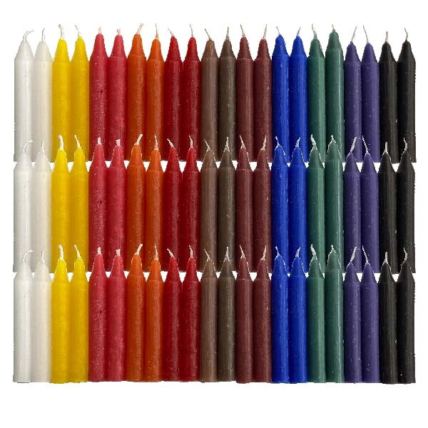 Spell Candles Assorted Colors – Altar Chime Candles – Lot Of 10 Units – 72 Unit