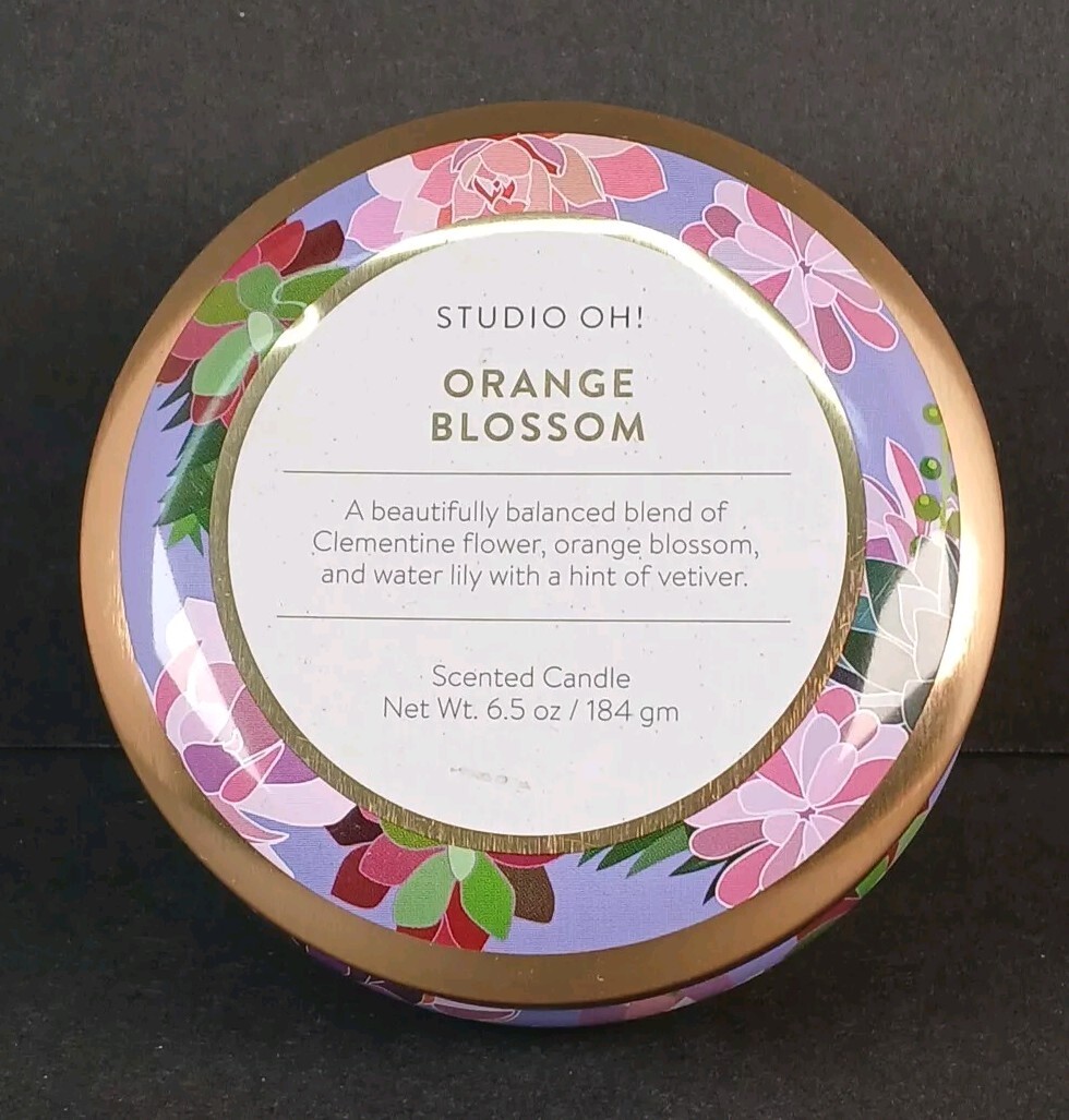 Studio OH! Soy-Blended Hand Poured Candle Jar 6.5 oz. – Orange Blossom Scent