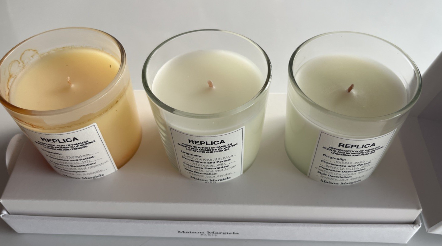 Maison Margiela Replica Candle Set By Fireplace Lazy Sunday Morning Bubble Bath