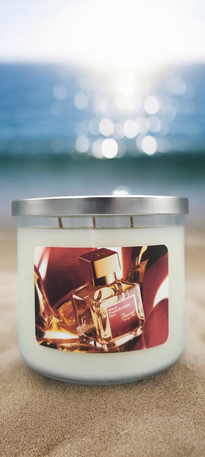 3 COTTON WICK * Baccarat Rouge 540 TYPE * Scented * Leah’s Lite Candle Co 16 oz