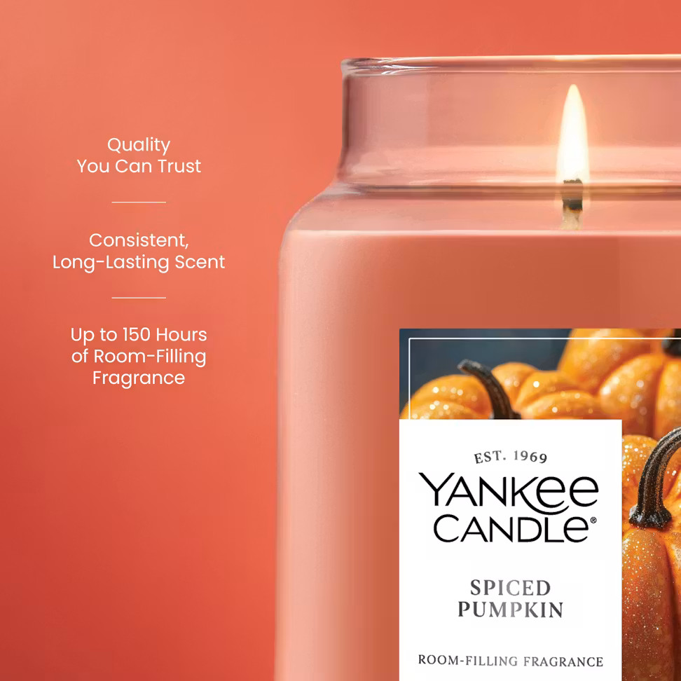 Yankee Candle Spiced Pumpkin Original Large Jar 22oz Fall Scent Candle Brand New