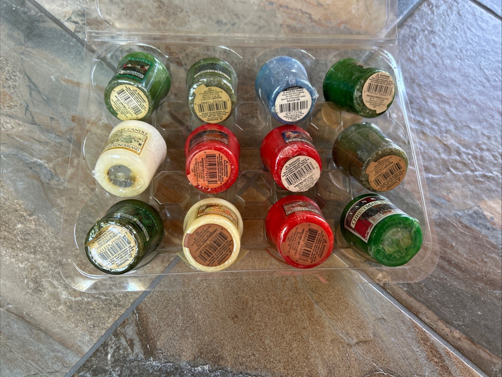 Vintage Lot Of 12 Assorted Yankee Candle Votives 1.75oz Holiday Christmas Scents