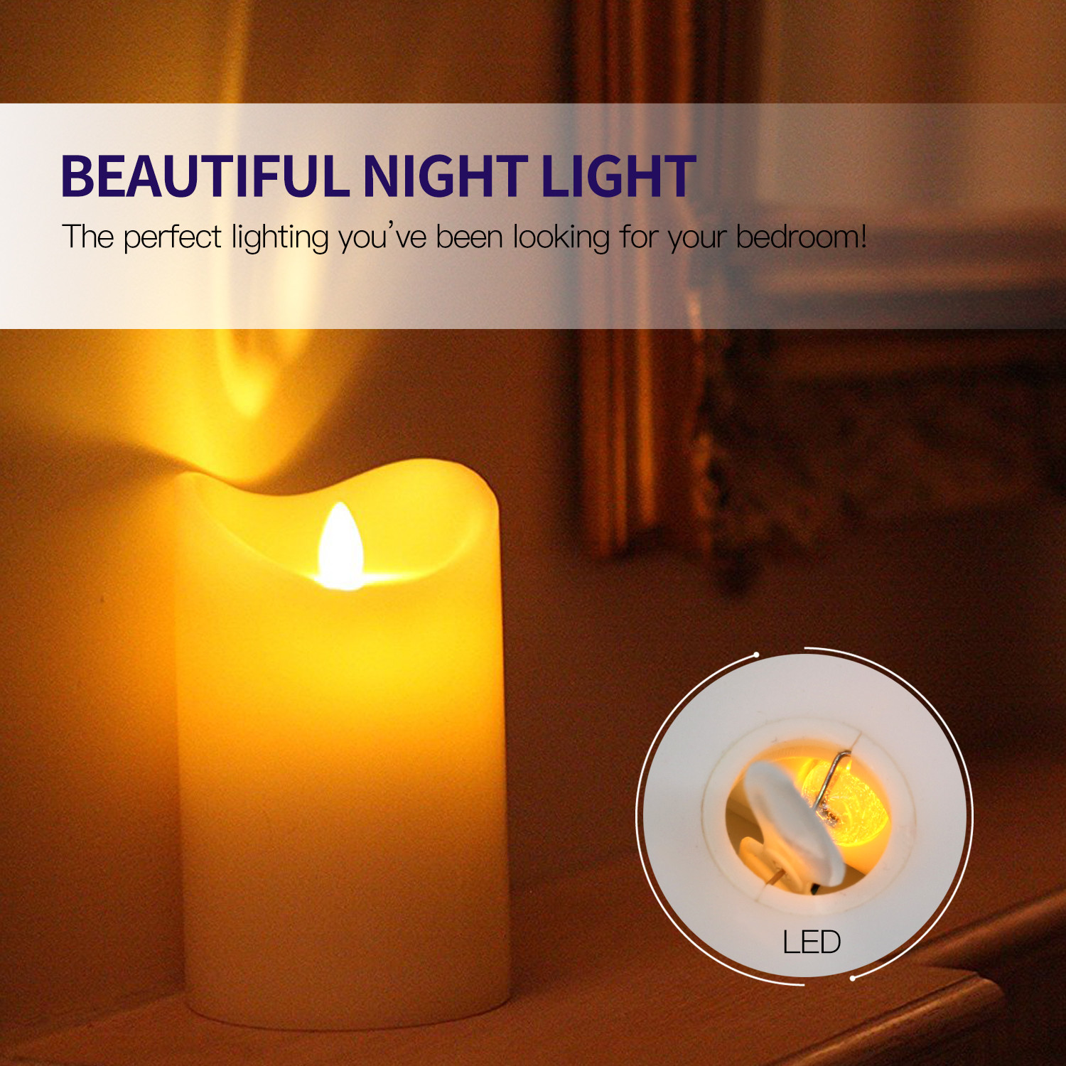 Flameless LED Candle – Lifelike Swinging Flame Realistic Flickering LED Candles