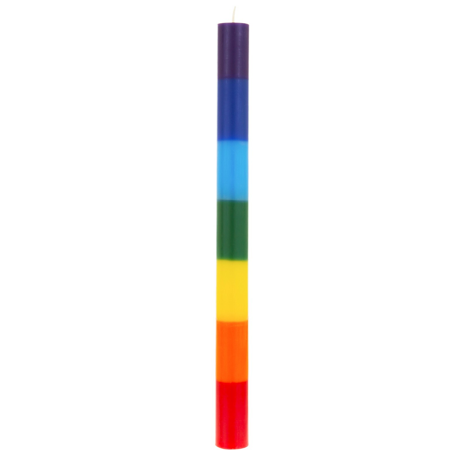 Mega Candles – Unscented 12″x 1″ Multi Color Chakra Round Taper Candle Set of 5