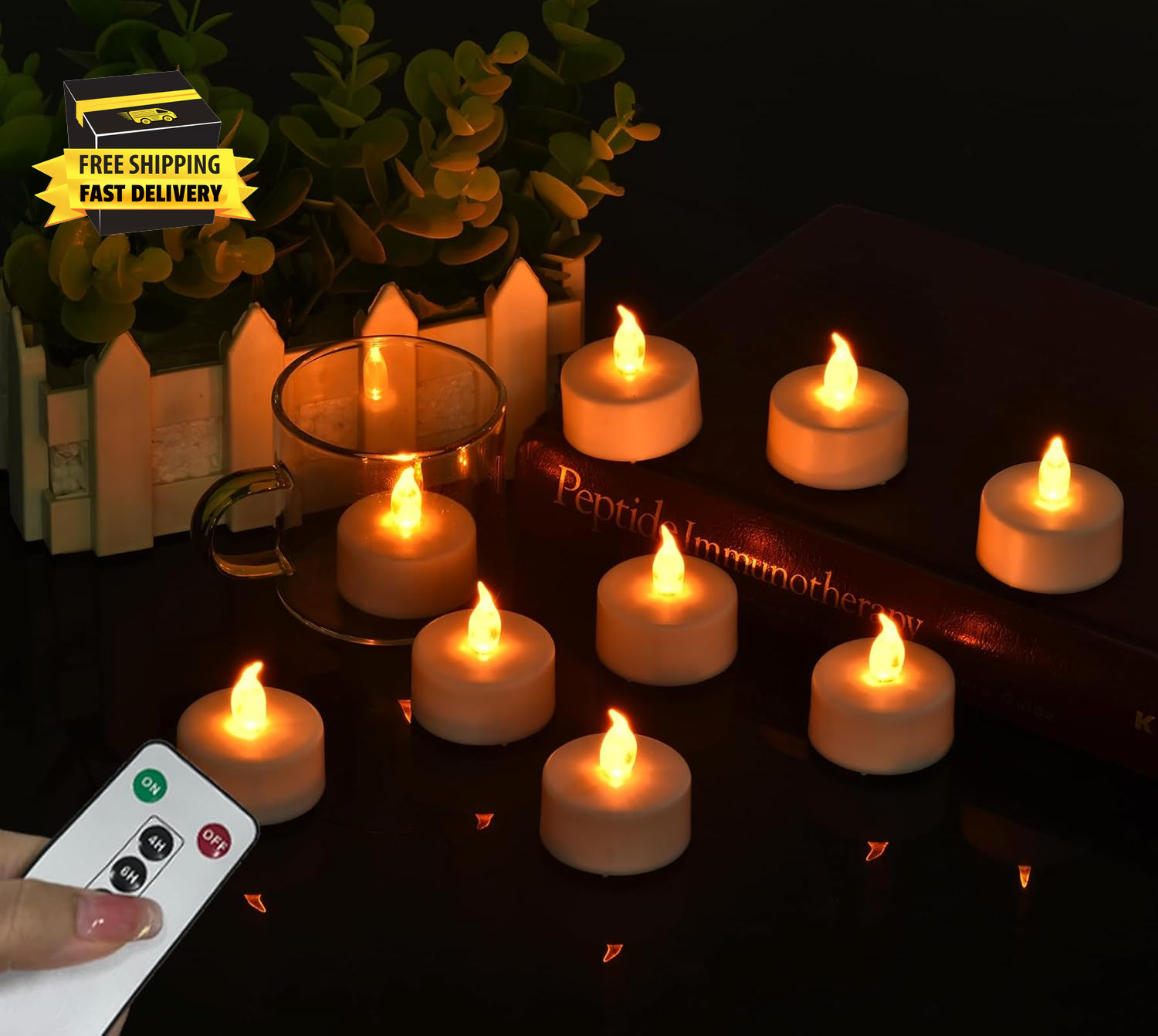 5Pack Flameless LED Tea Light Candles with Remote Control, Realistic and Bright