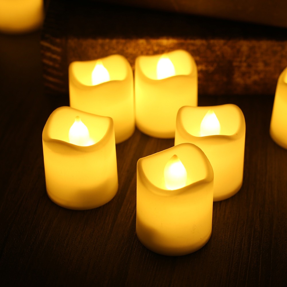 24/48 Pack LED Tea Lights Battery Operated Flameless Votive Candles Warm White