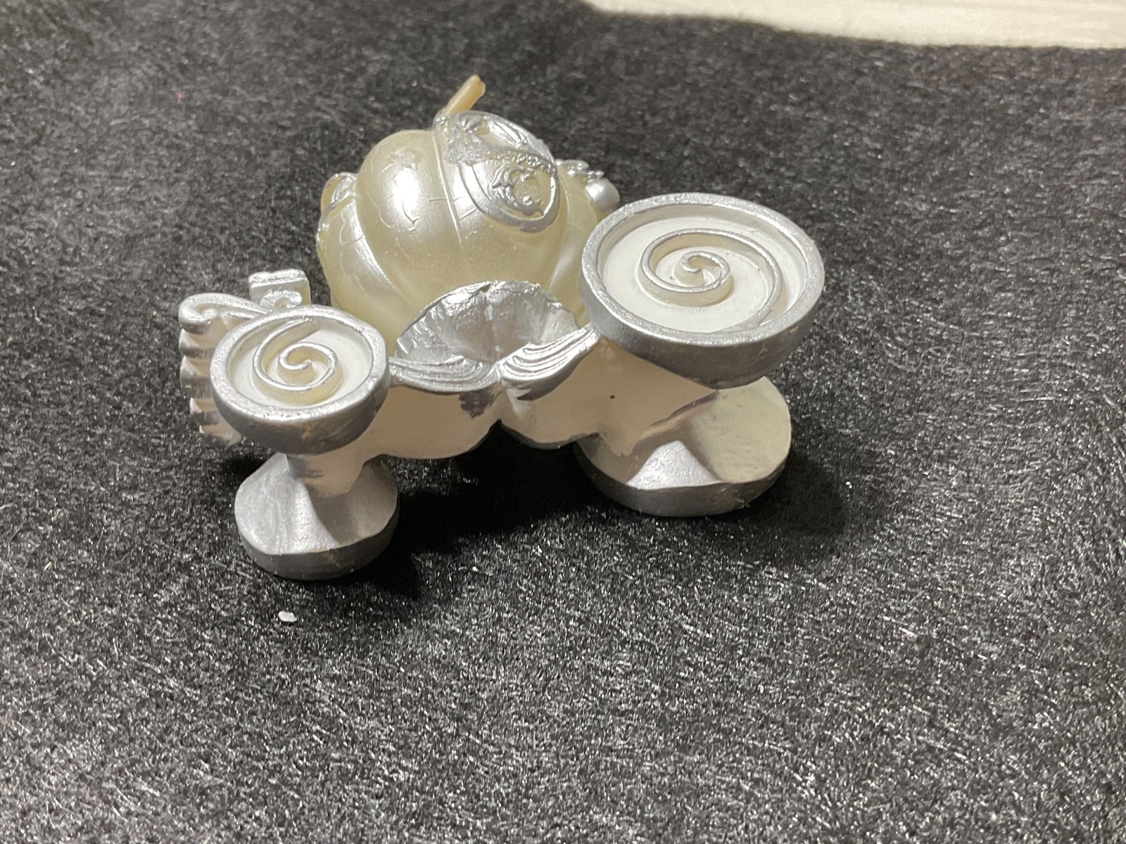 DISNEY PRINCESS CINDERELLA Stagecoach Silver decorative Candle NEW