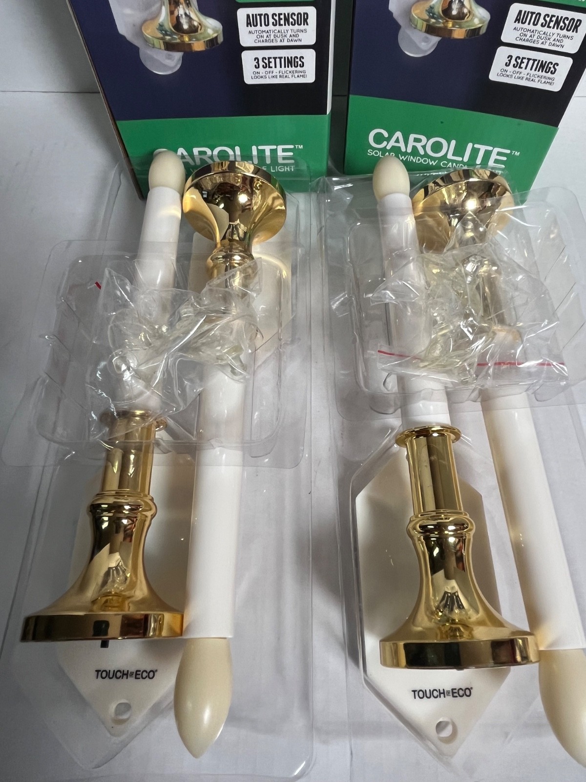 4 Touch of Eco Carolite Solar Window Flameless Candle Lights