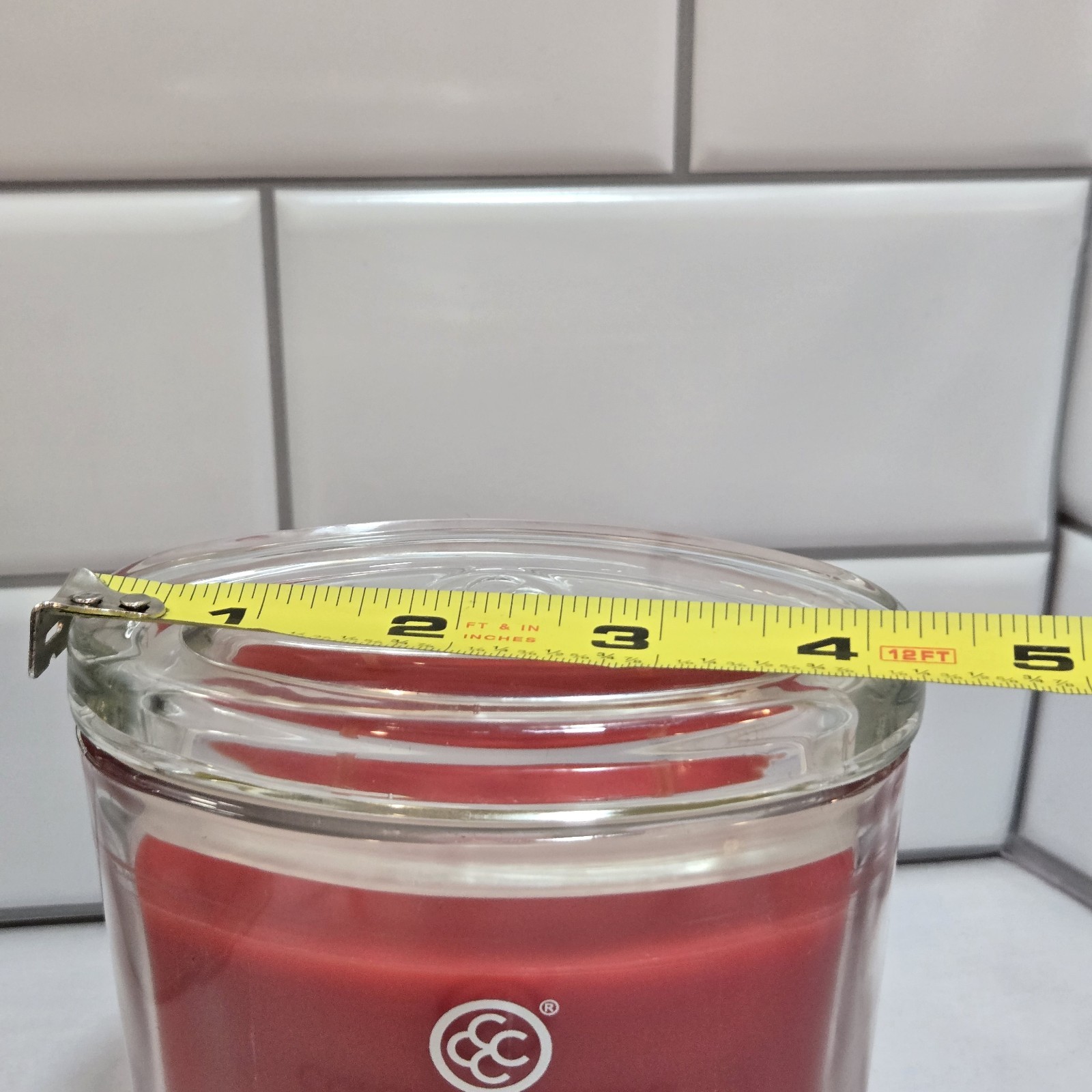 Colonial Candle 2 Wick “Red Rouge” 8oz Glass Oval Jar Holly Berry Scent Holiday