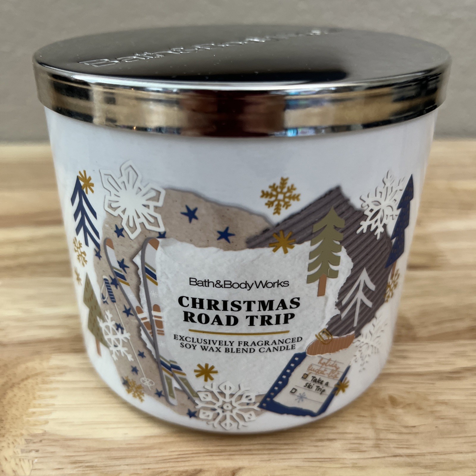 Bath & Body Works Christmas Road Trip Scented 3 Wick Candle 25-45 Hrs New