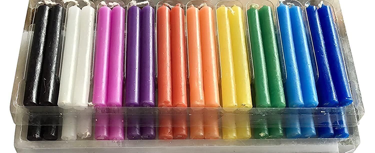 40 Assorted Colors Spell and Chime Candles for Rituals Birthdays Altar