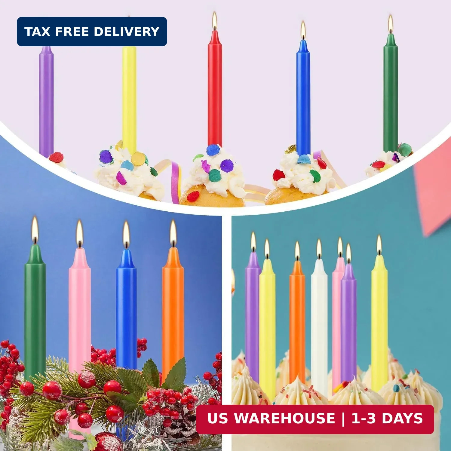 YOROXRG 40 Pack Spell Chime Candles-4 Inch Multi-Colored Taper Candles Sticks-fo