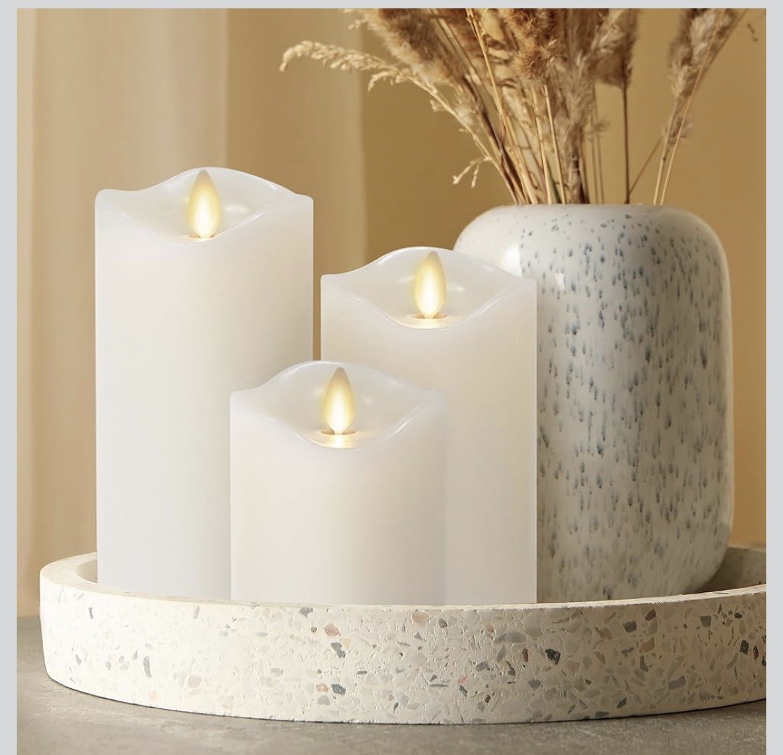 Matchless Candle Co. by Luminara Set of 3 (3″ x 4.5″,5.5″,6.5″)Flameless LED WAX