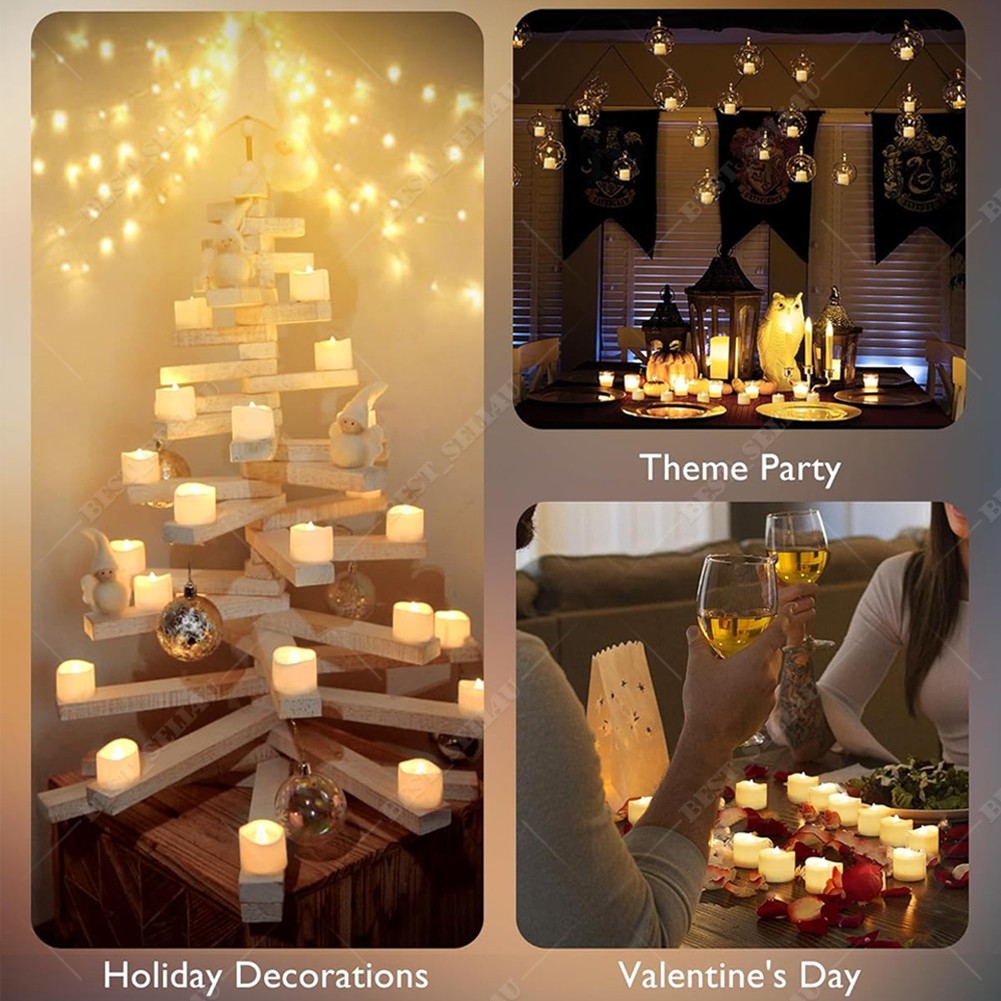 24pcs Flickering LED Tea Lights Candle Lamp Battery Operated with Remote Control