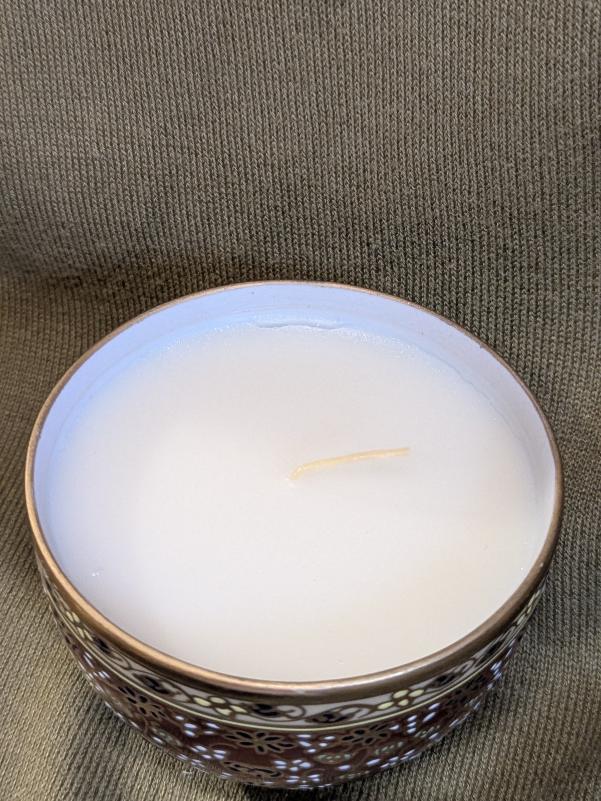 HTF Pottery Barn Scented Candlepot Hand Painted Urn Thailand NIB