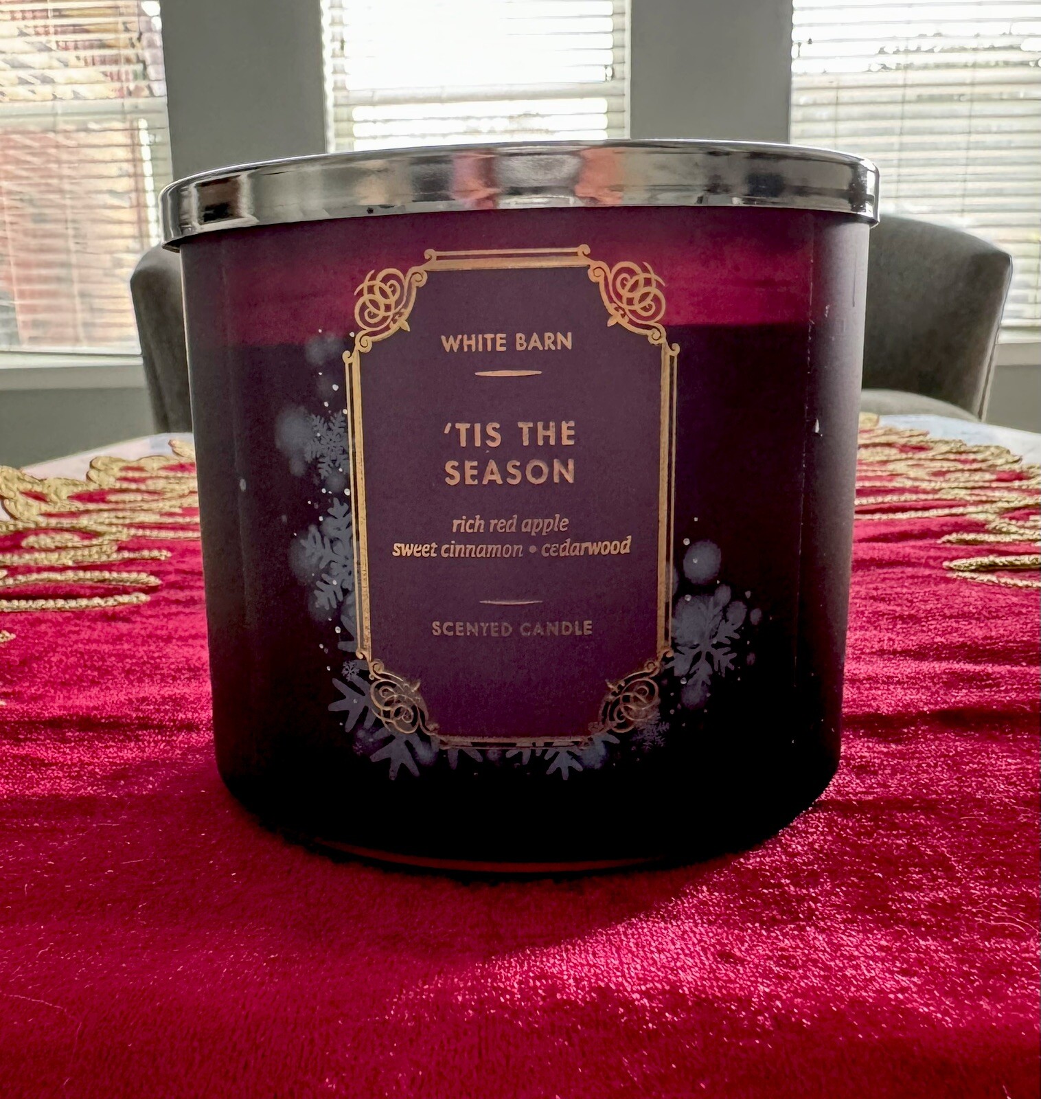 Bath & Body Works TIS THE SEASON 🎅 3 Wick SCENTED CANDLE Burns 25-45hrs YUM!