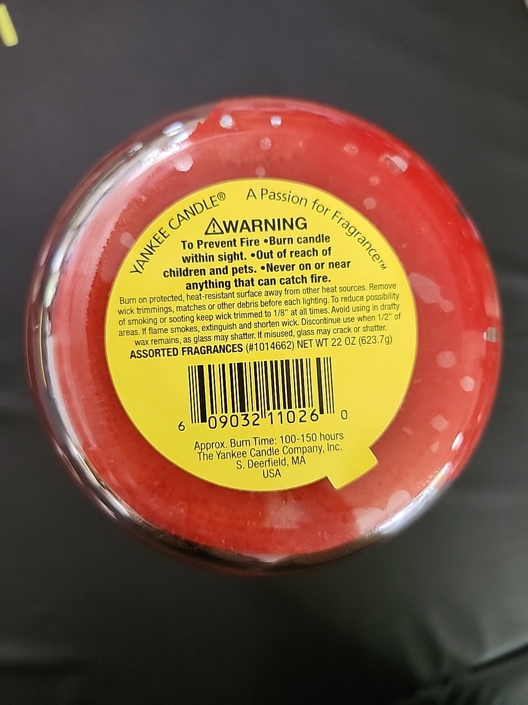 Yankee Candles Autumn Leaves Large Jar 22oz HTF Discontinued Unused Fall Lidded