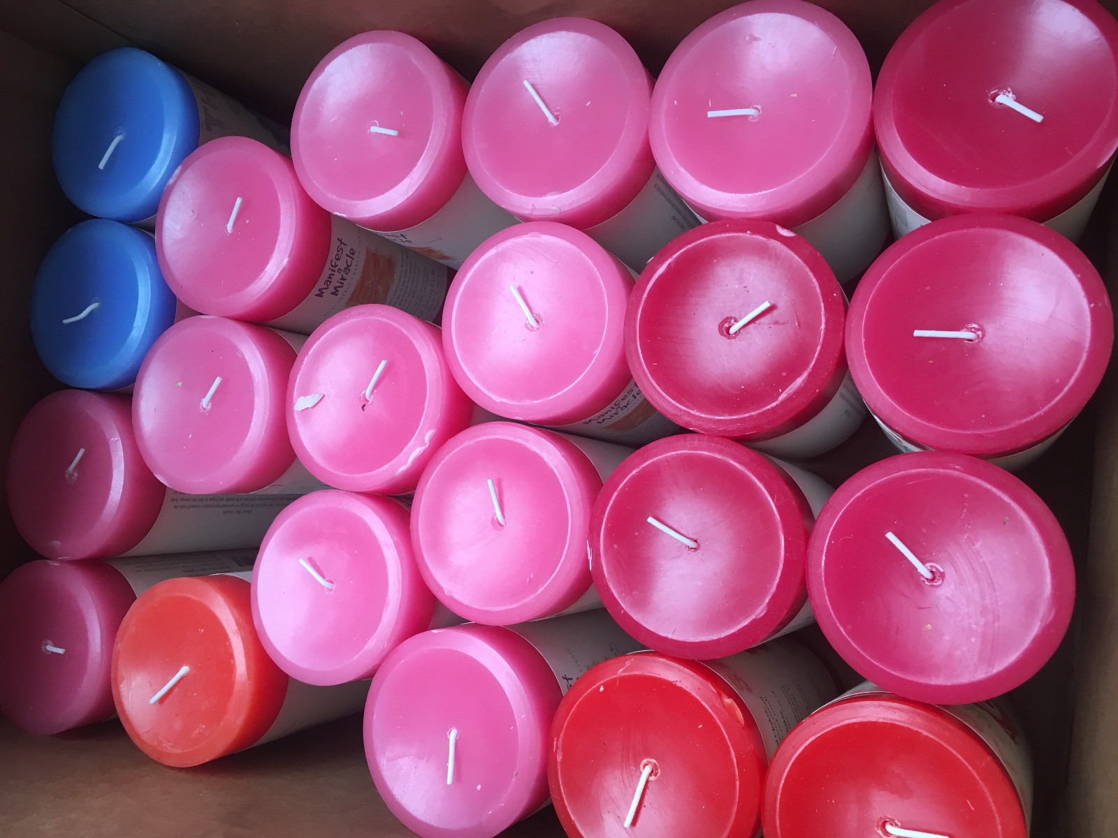 6 x CANDLES Lot Set Natural Crystal Journey NEW Pillar 4 x3″x 6″ + 2 Votives
