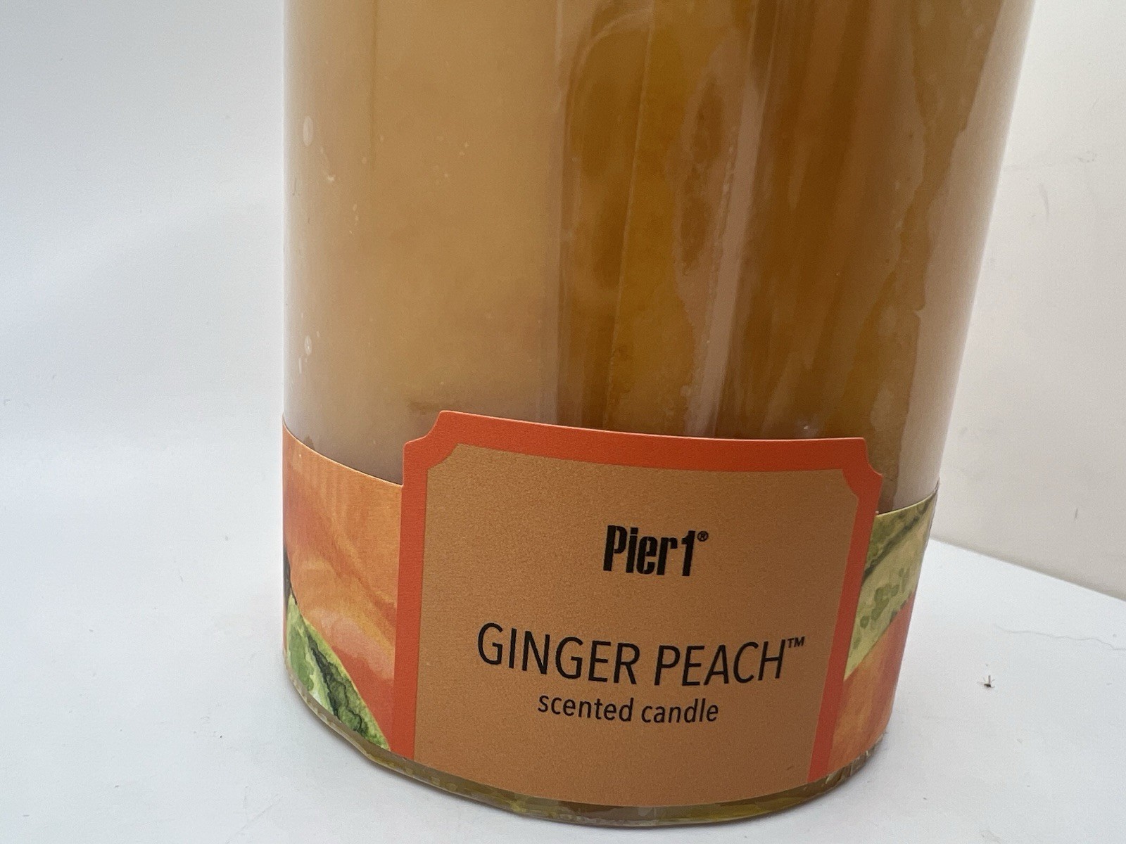 NEW Pier 1 Pillar Candle Ginger Peach Candle 3×4 Sealed Discontinued