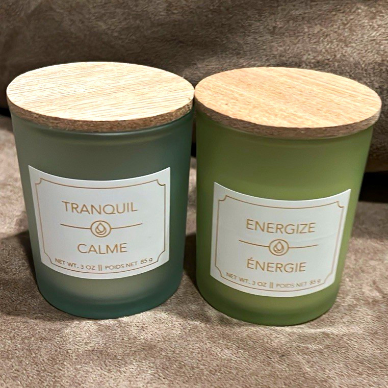 Greenbrier Int’l 2-Pack Mini Scented Glass Jar Candles w/ Wooden Lids