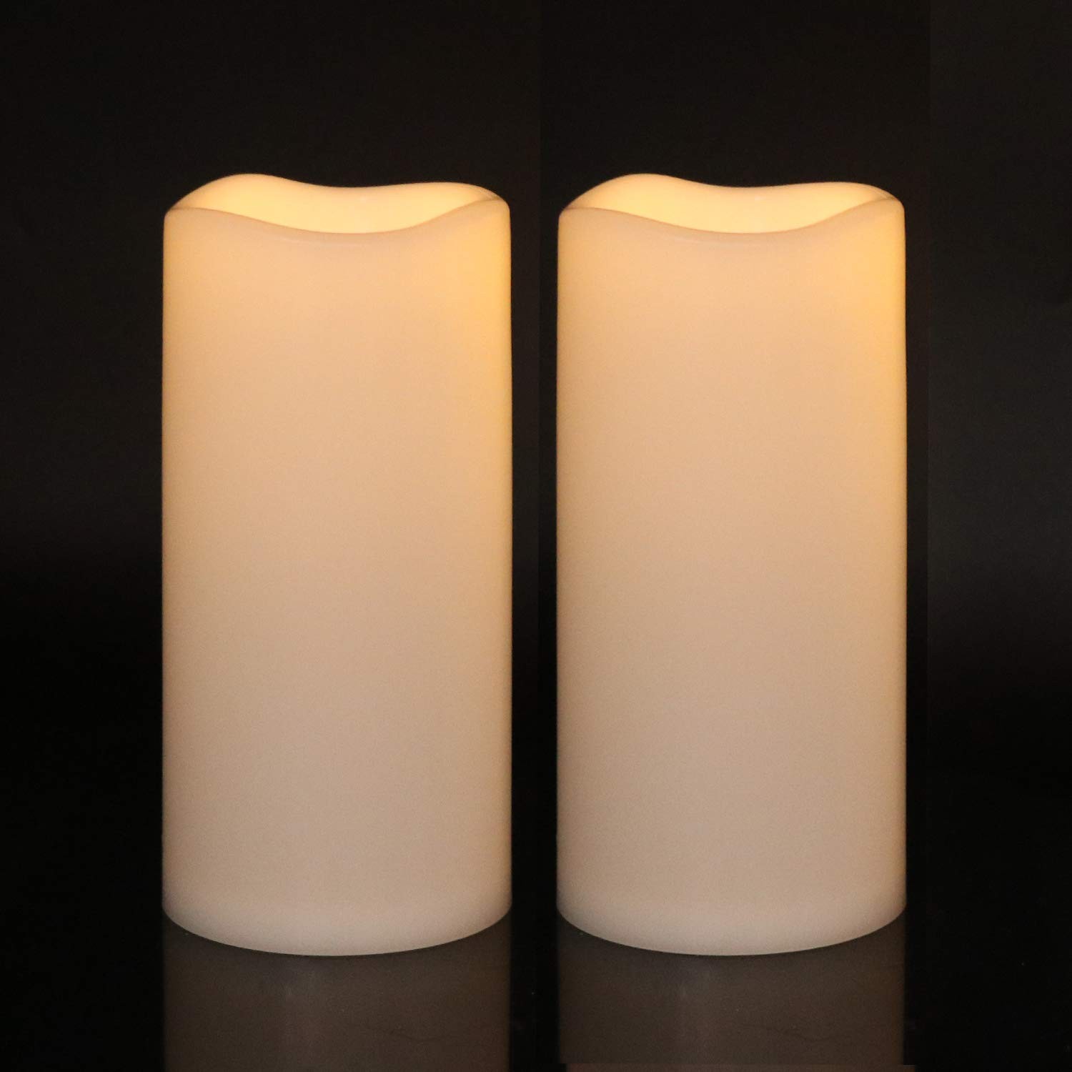 3″ x 6″Outdoor Flameless Flickering Candles with 6 Hour Timer, 3 AAA Batterie…