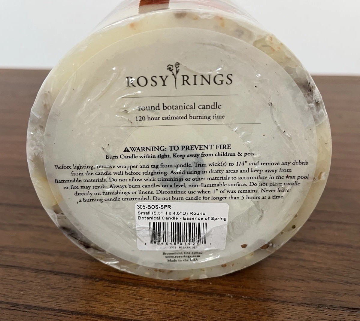 Rosy Rings Round Botanical Candle 120 Hours Essence of Spring NEW