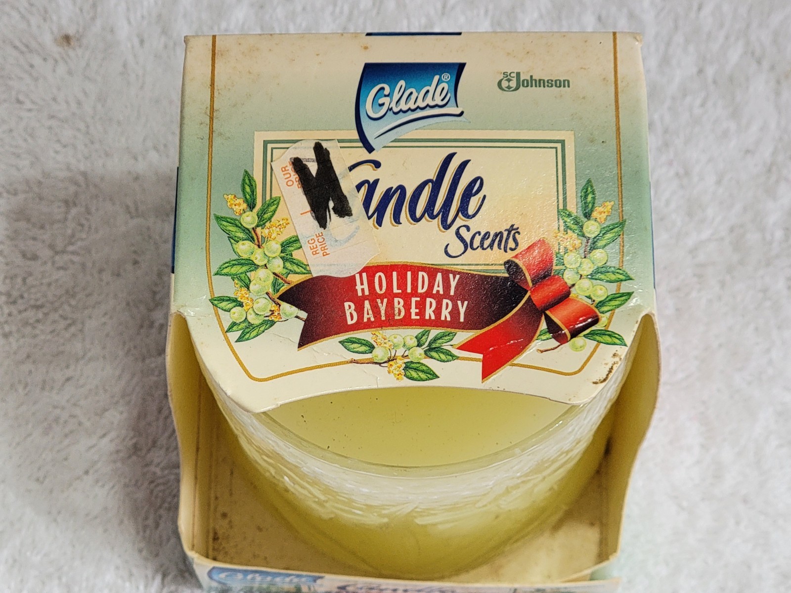 NEW Vintage 1998 GLADE Bayberry Candle One 7.5oz. Lasts 40 Hours Made in Canada