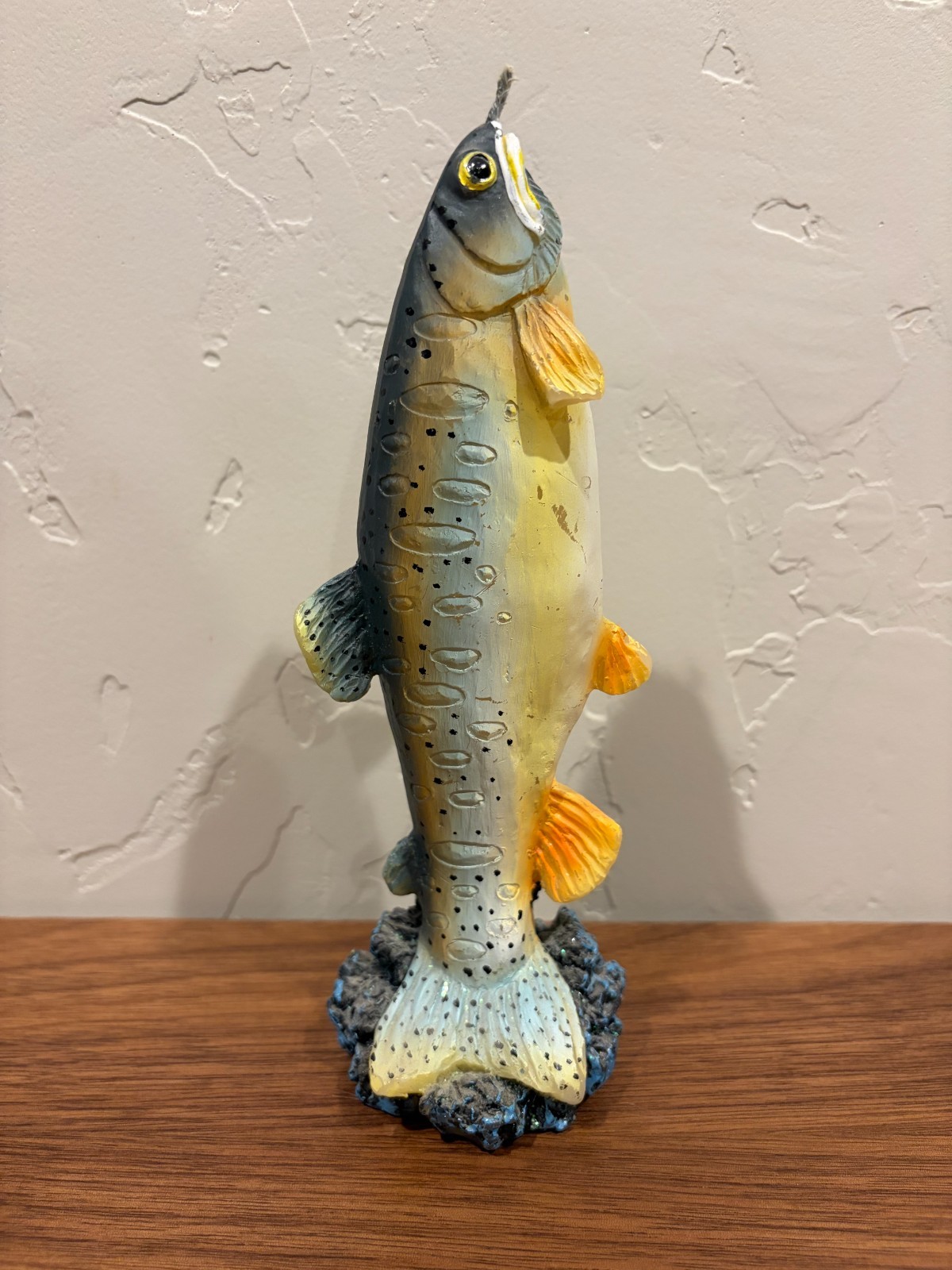 Life-Like 8″ Tall Rainbow Trout Candle Excellent Condition Unused No Box LOOK!