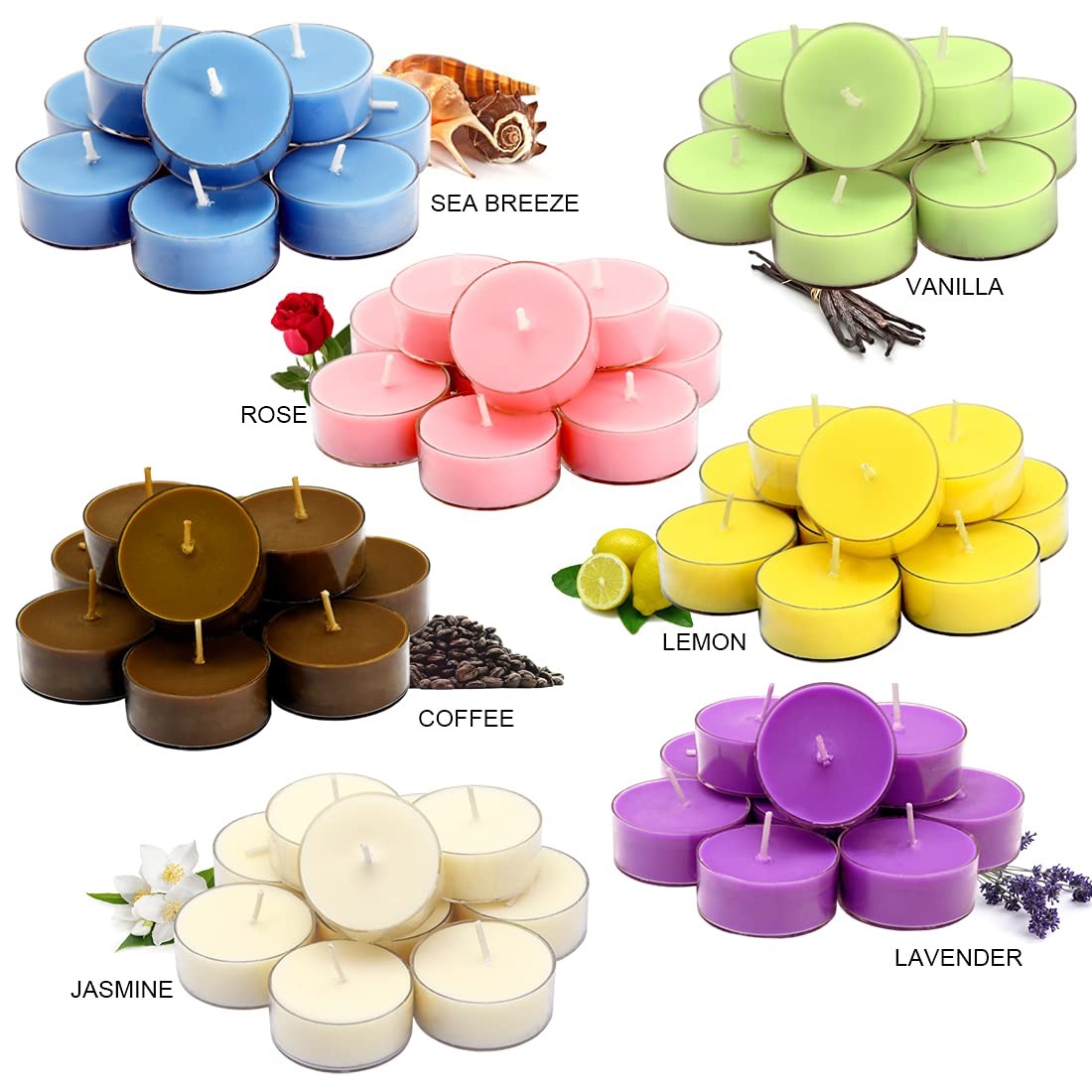 Scented Soy Wax Tealight Candles Bulk, Lavender Aromatherapy Candle for Stress R