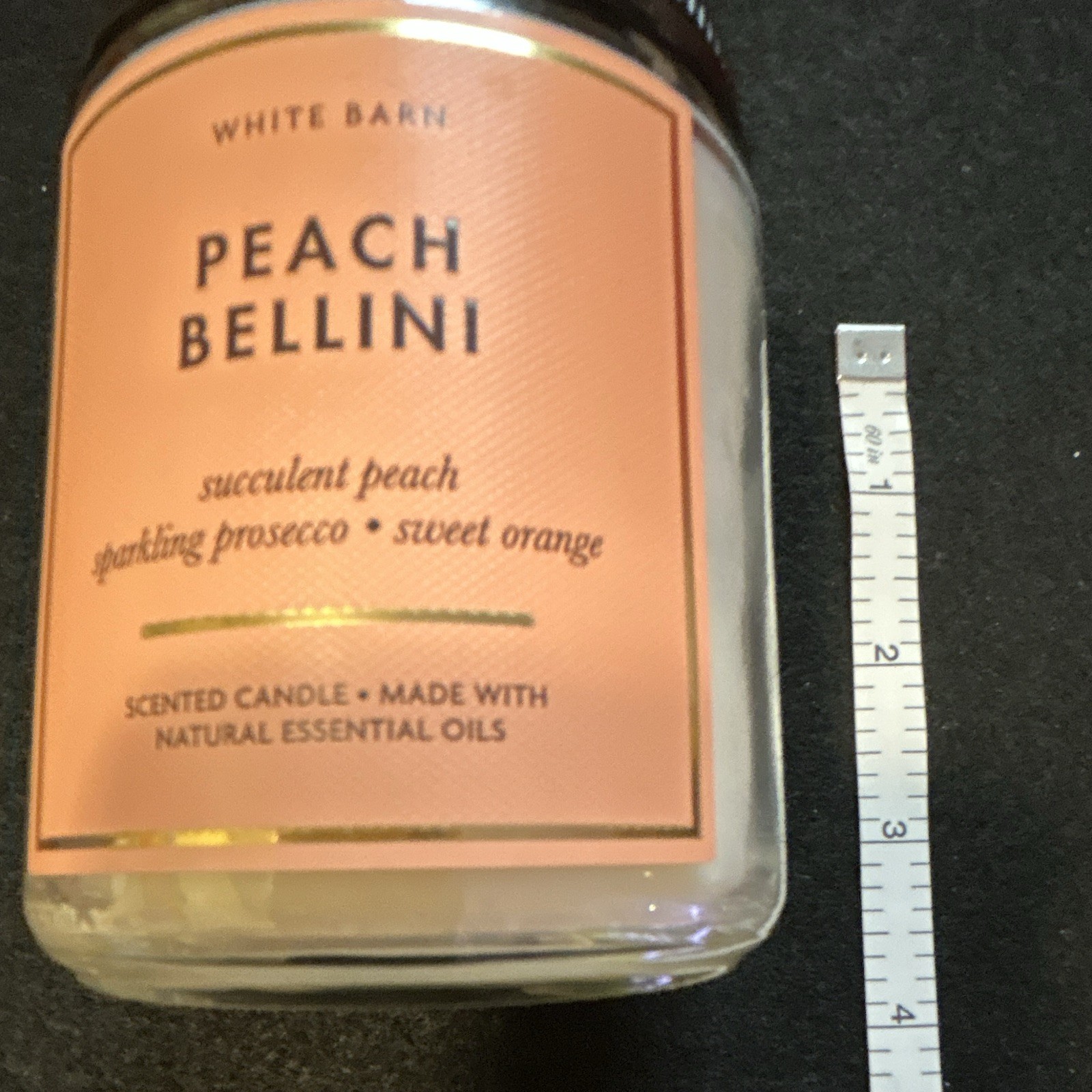 White Barn Peach Bellini Scented Single Wick Jar Candle 7 oz, 25-45 hrs