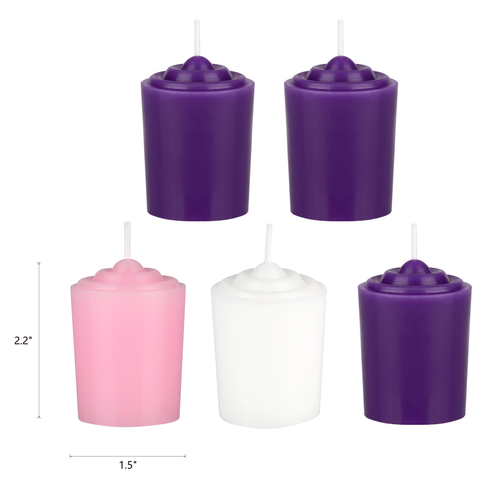 Mega Candles – Unscented Hand Poured Advent Votive Candle – Assorted, Set of 5