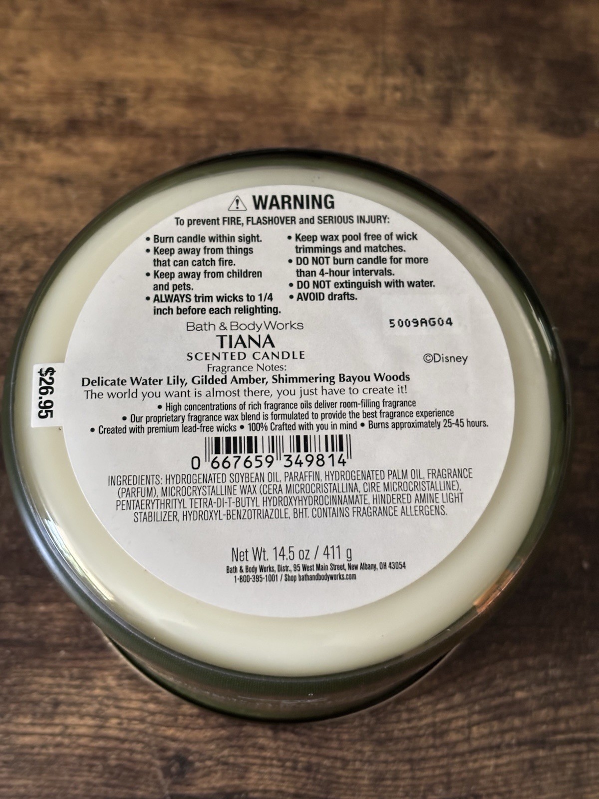 Bath & Body Works Disney Princess TIANA 3 Wick Candle 2025 Original Release