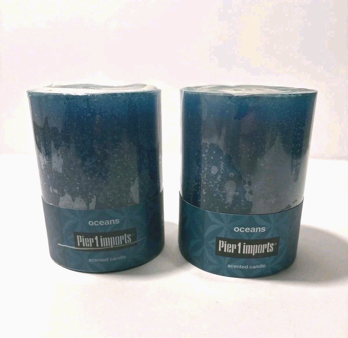 Pier 1 Imports Oceans Scented Candle 3×4 Inch Lot of 2 New Sealed Candles