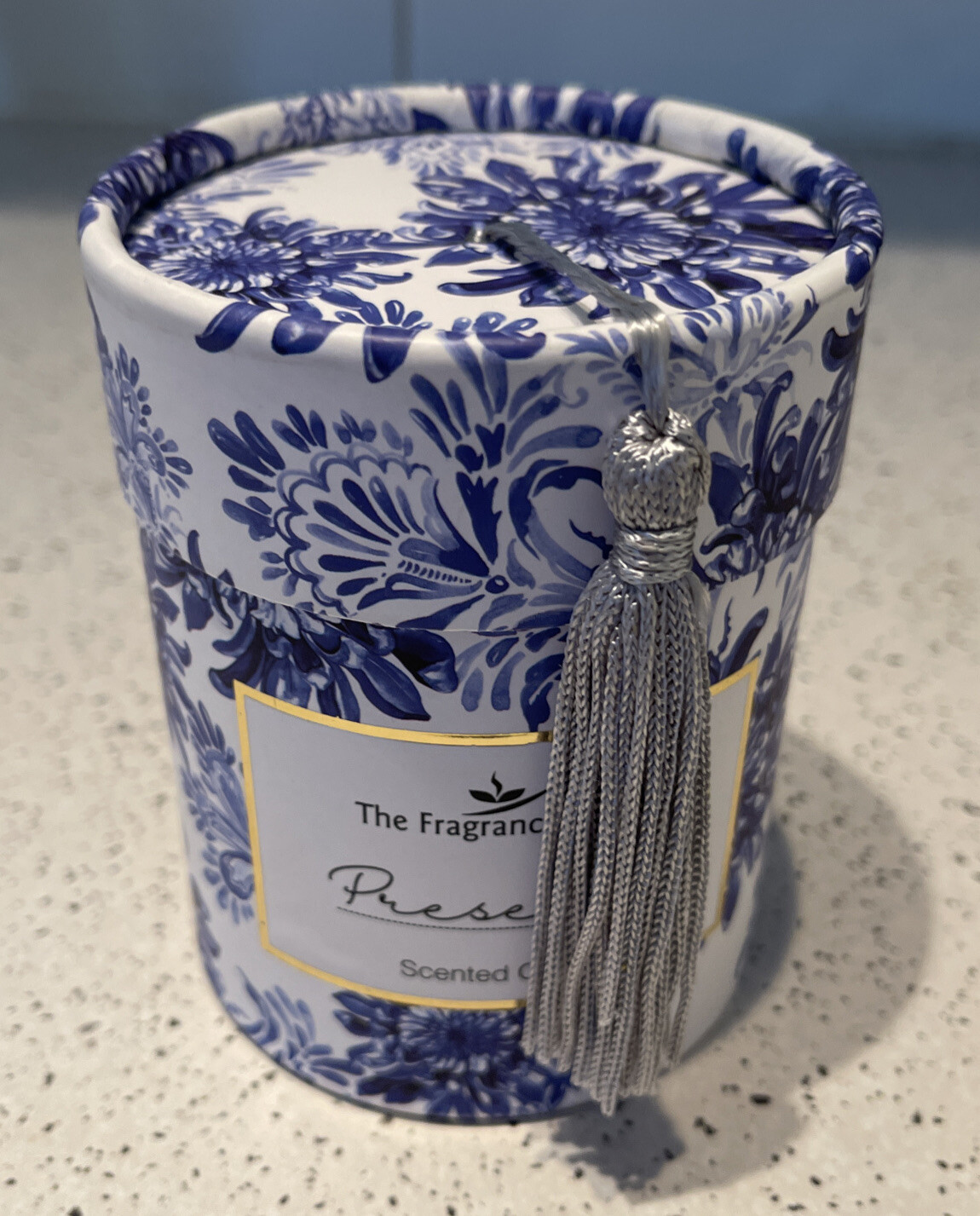 New 11cm Indigo Blue Premium Fragrance Candle With Tassel Made India