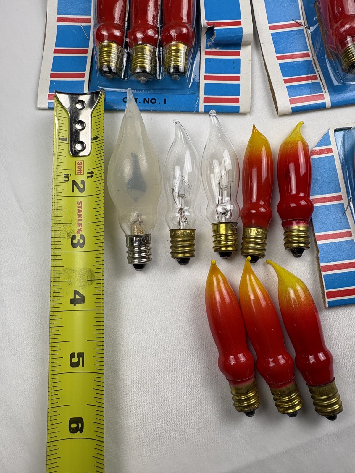 Older Candle Lightbulbs Red & Orange, Flicker And Clear All Work