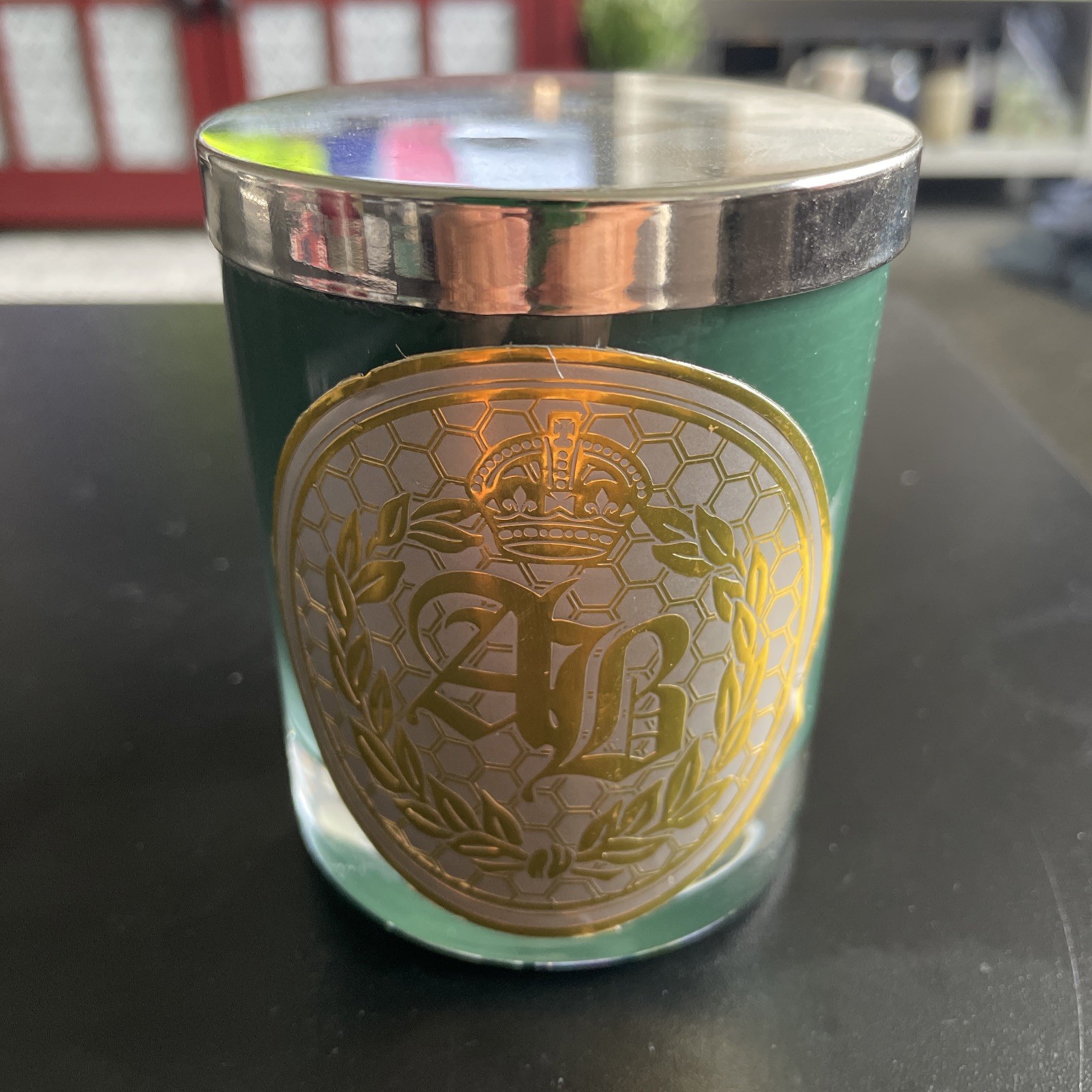 HTF Vintage Rare Archipelago Botanical Gold Crown Candle Green Holiday Scent