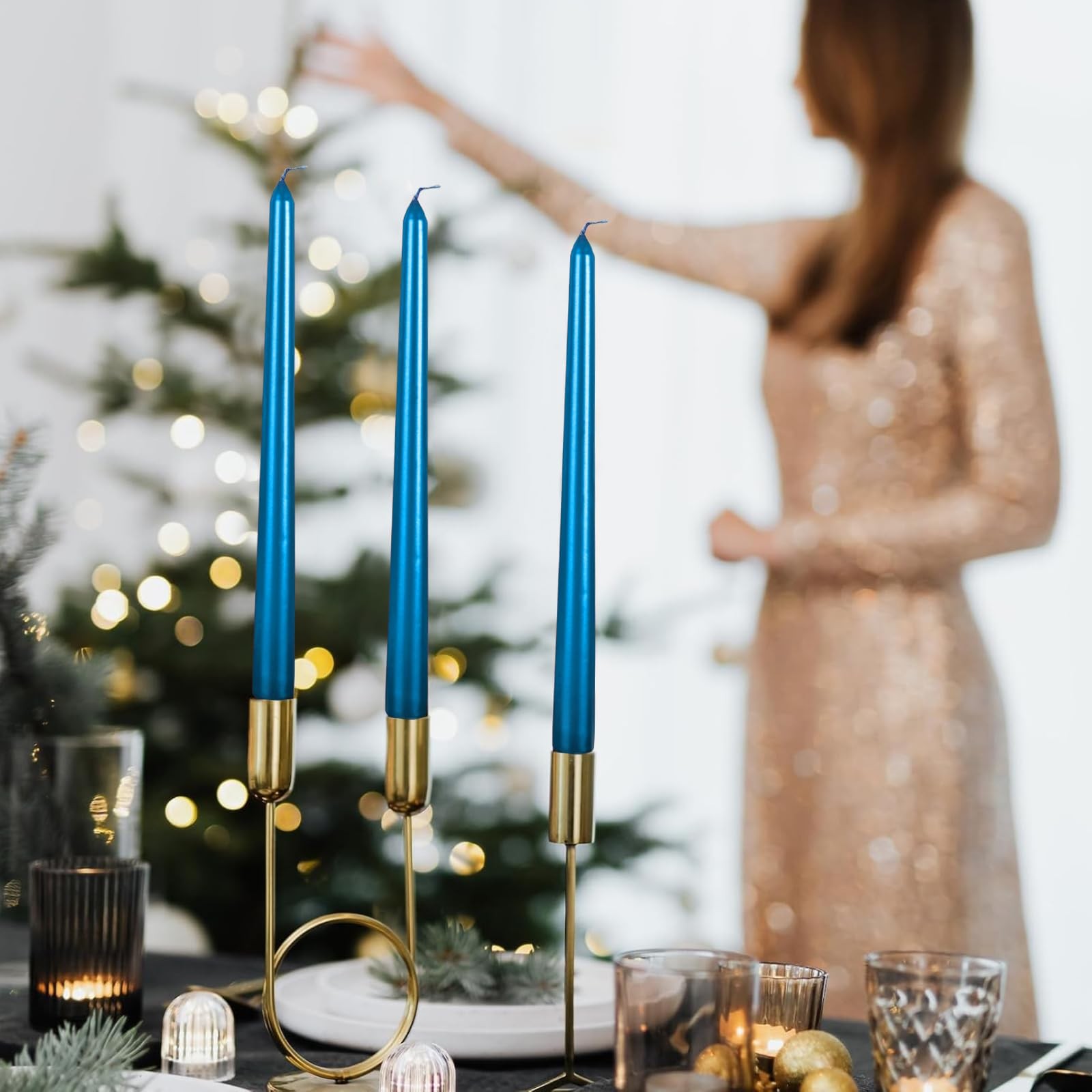 10 Inch Taper Candle, Set of 12,Tapered Candles Burn for 7 Hours, Long Sticks,Ta