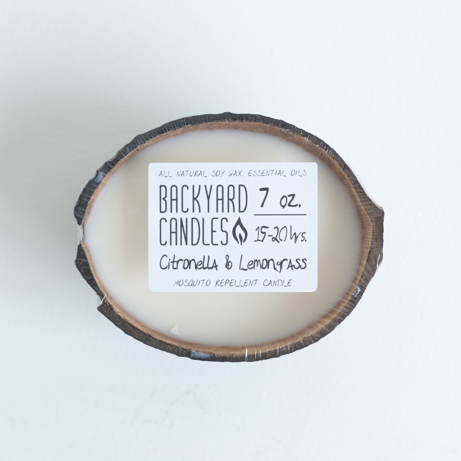 Coconut Shell Outdoor Candle – Double Cotton Wick