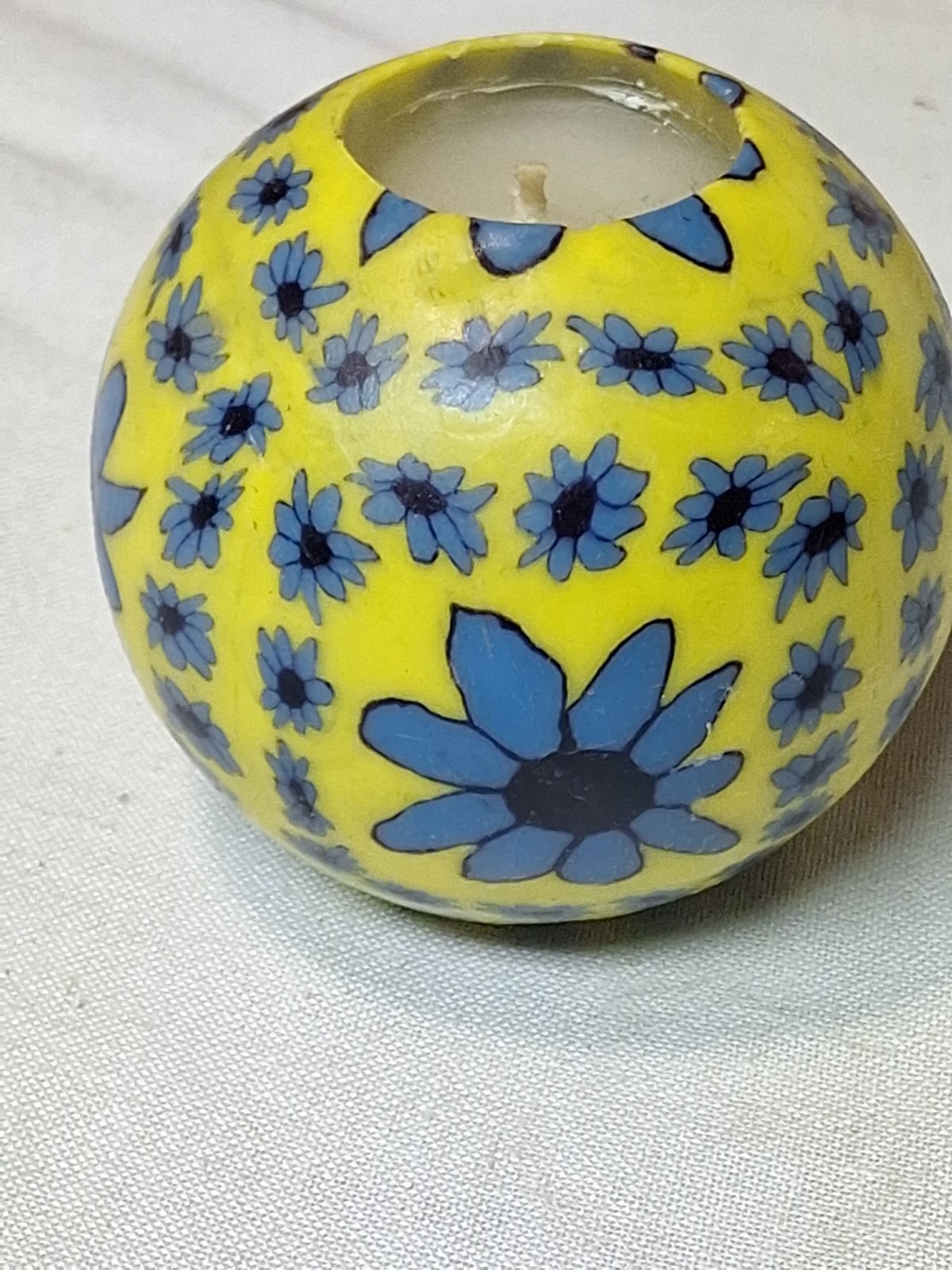 Vintage Millefiori Spherical Floral Candle 4in