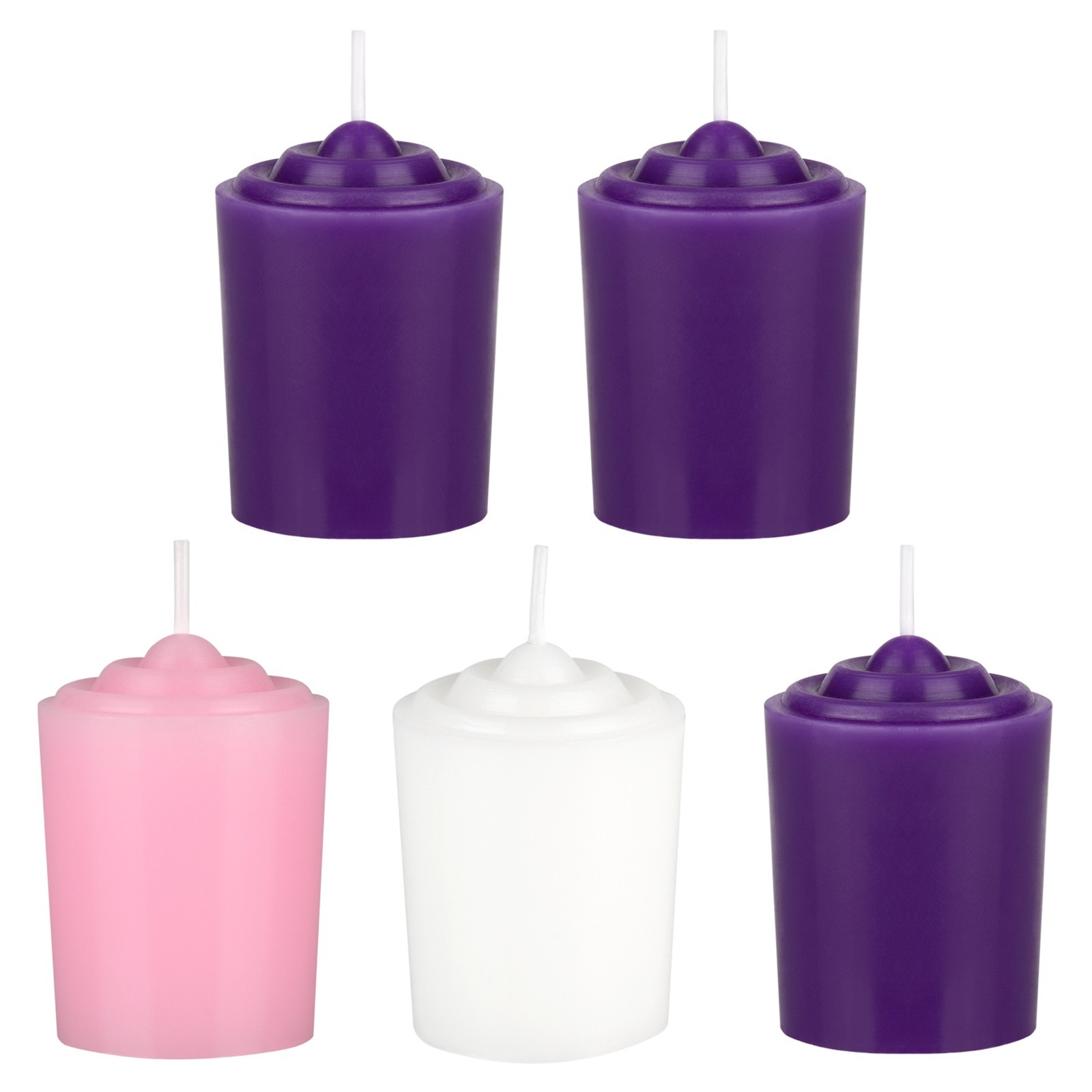 Mega Candles – Unscented Hand Poured Advent Votive Candle – Assorted, Set of 5
