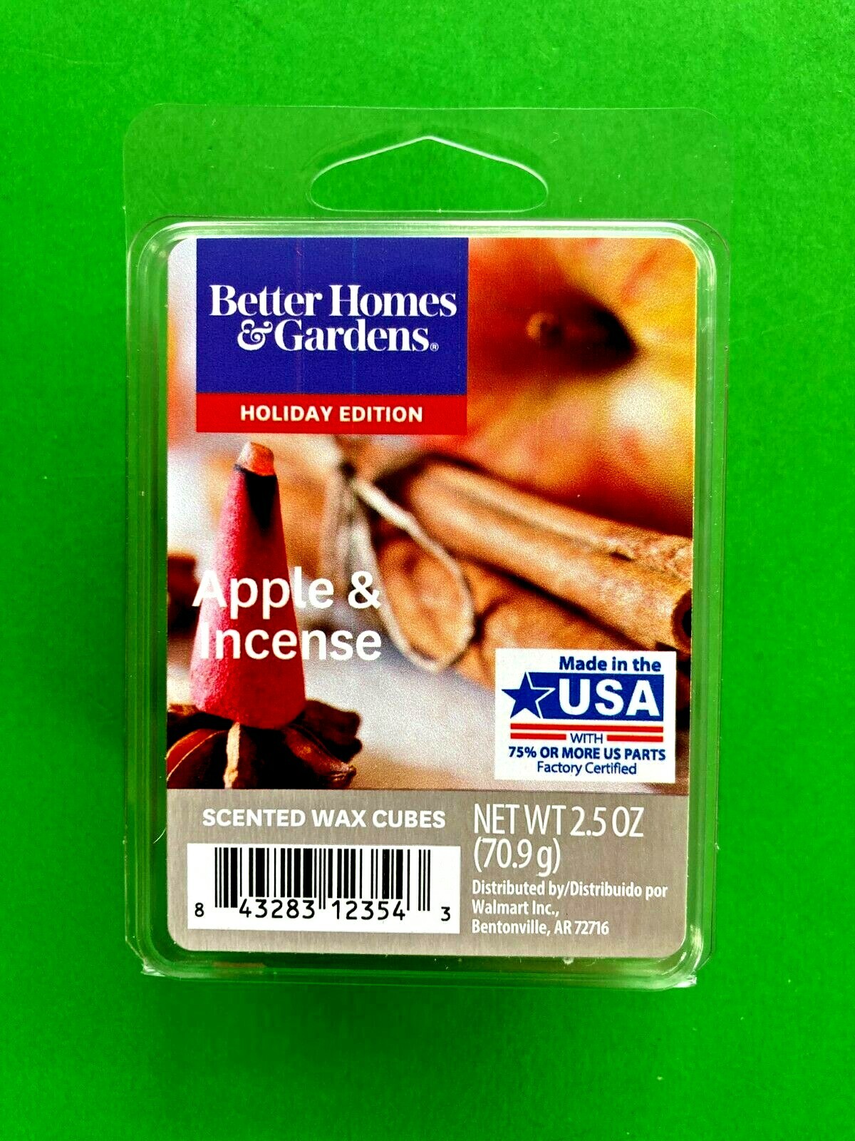 Better Homes and Gardens 3 PACKS Scented Wax Cube Apple and Incense 6 Count