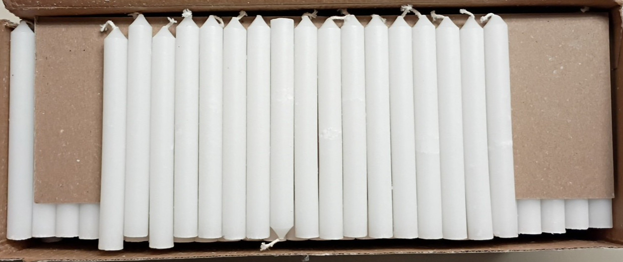 Emkay Congregational Church Candles 250 White Unscented Small Wax No. 1948 Vigil