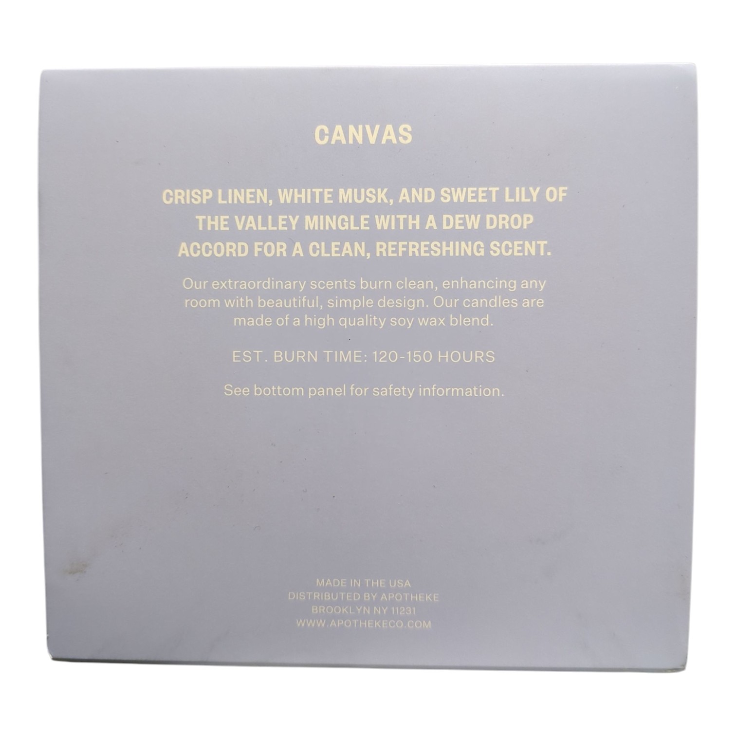 Apotheke 3-Wick Premium Soy-Wax Blend Scented Candle, 32oz (Canvas)