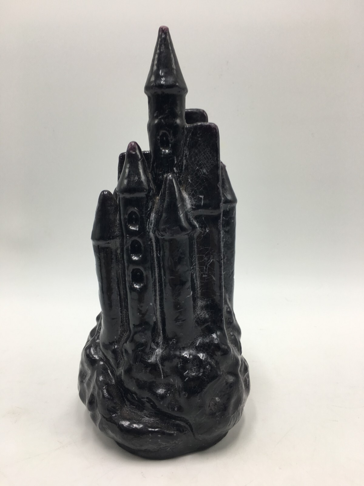 Purple Castle Candle Art Sculpture – Gothic Decor 8″ Tall