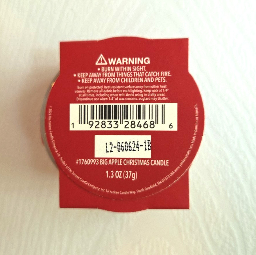 Lot of 3 Yankee Candle Red Mini Holiday Candles in Big Apple Christmas