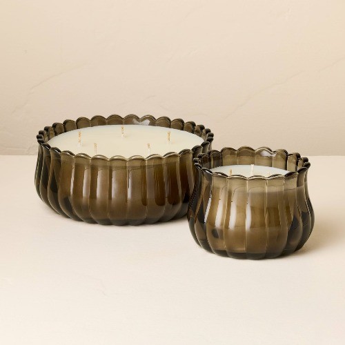 3 Wick Medium Scalloped Glass Jar Candle 12oz – Hearth & Hand™ with Magnolia